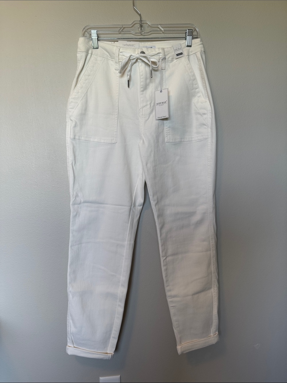 Judy Blue NWT White Drawstring Denim Pants